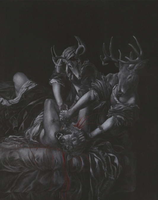 Hand Embellished “The Voice of That Man Maddens Me” Print