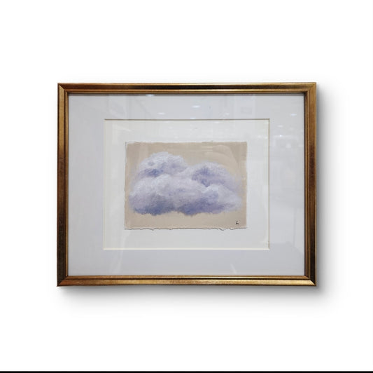 Lavender Sky – Original 5x7 Oil on Paper Cloud Painting (Framed)