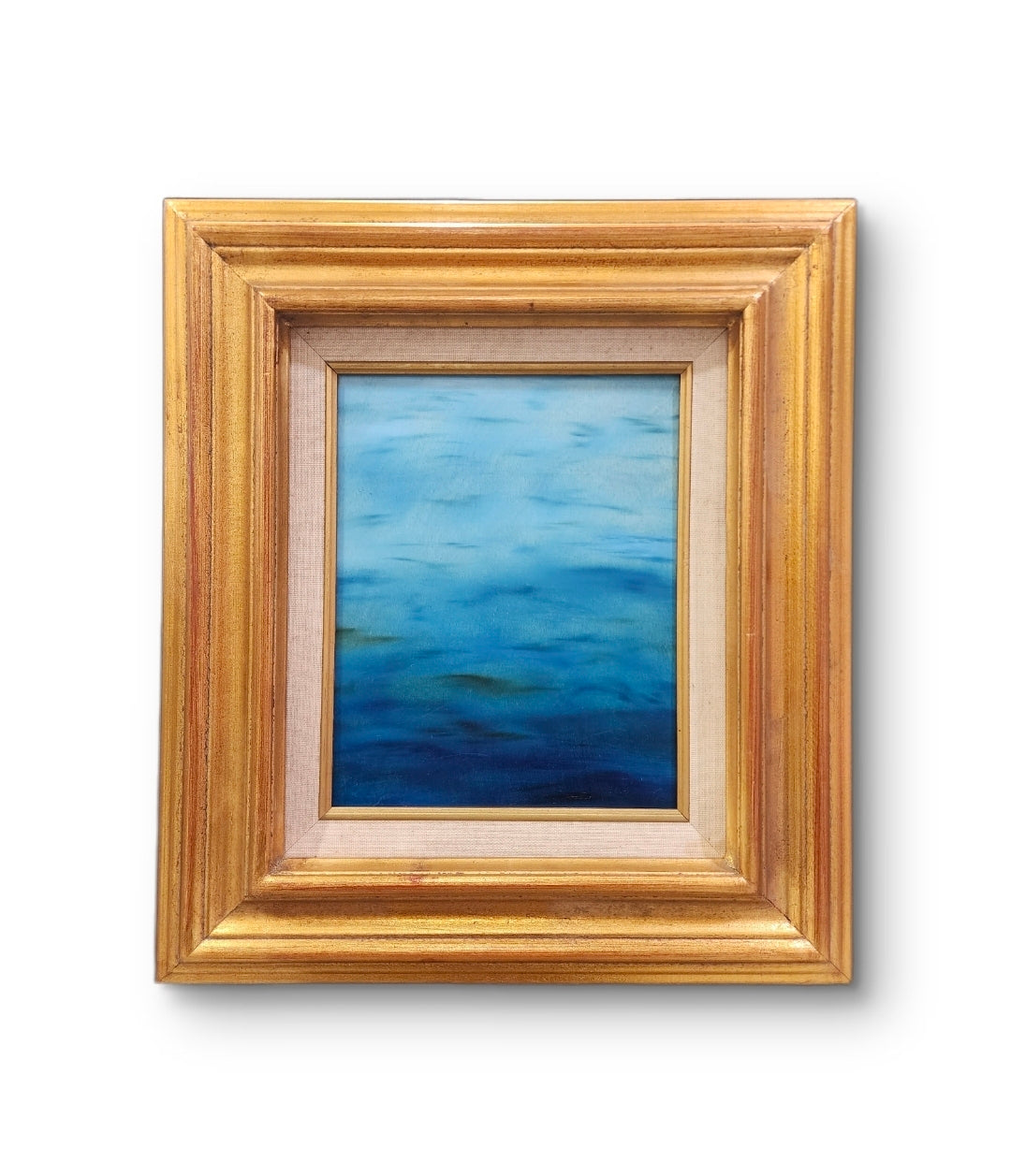 Water, Held in Memory – Original Blue Lake Oil Painting (8x10, Framed)