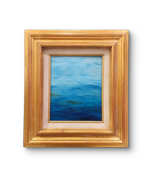 Water, Held in Memory – Original Blue Lake Oil Painting (8x10, Framed)
